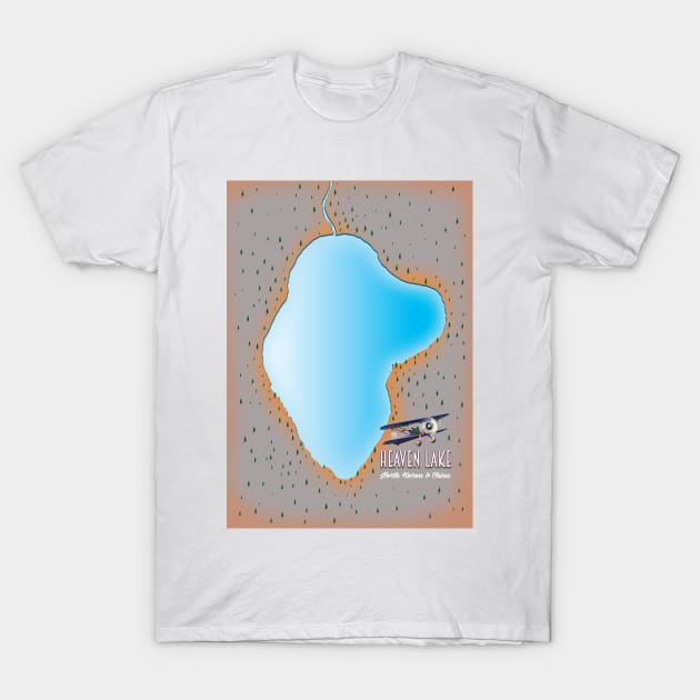 Heaven Lake North Korea & China map T-Shirt by nickemporium1